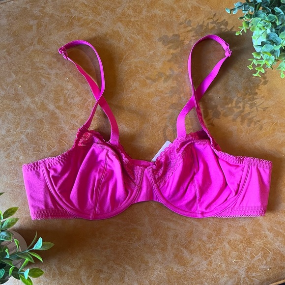 Savage X Fenty Other - Savage x Fenty Cotton Essentials Unlined Bra in Rose Violet Pink Size 42C (NWT)
